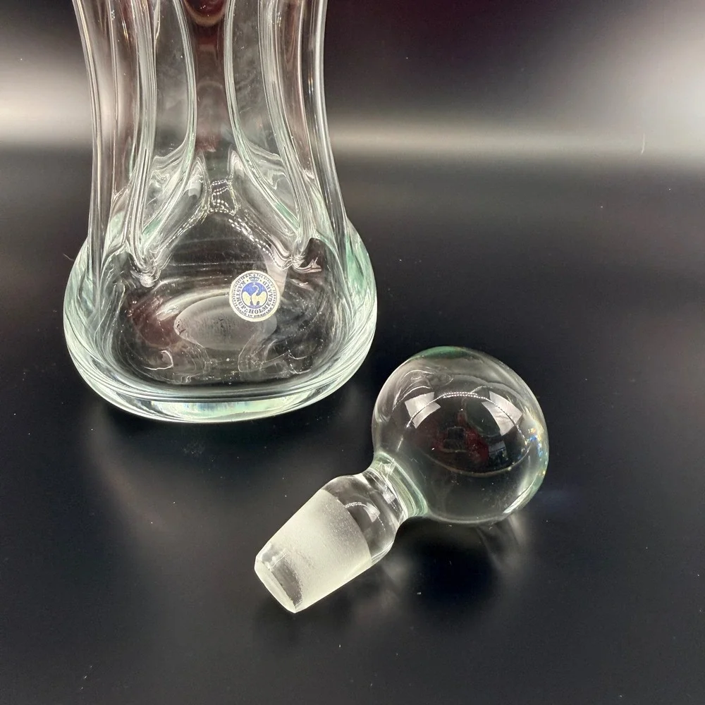 Holmegaard Kluk Kluk Decanter Large Clear Glass Ball Stopper Denmark 12